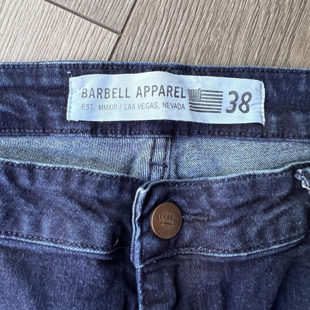 Barbell Apparel D002 Dark Wash Athletic Fit Straight Stretch Jeans Men's 38x32 - Picture 5 of 13